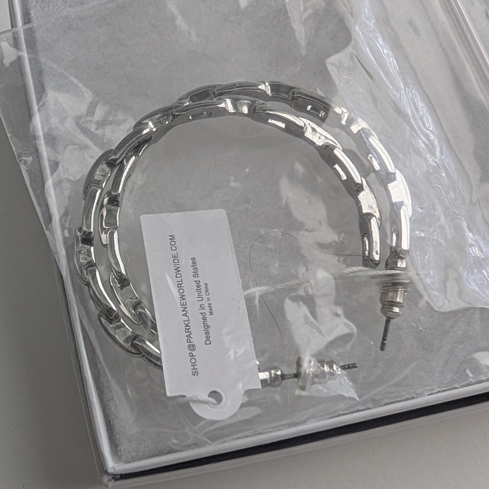 Park Lane Chantel Silver Hoop Earrings - Picture 5 of 6